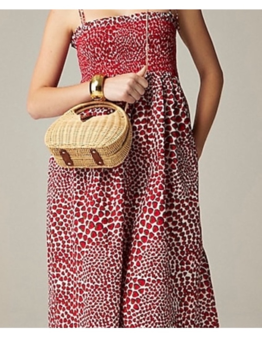 J Crew Paloma dress in strawberry poplin